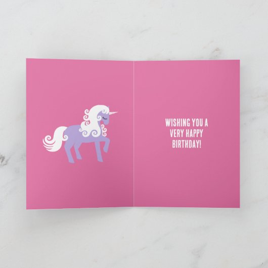 Carte Unicorne rose violet (Intérieur)