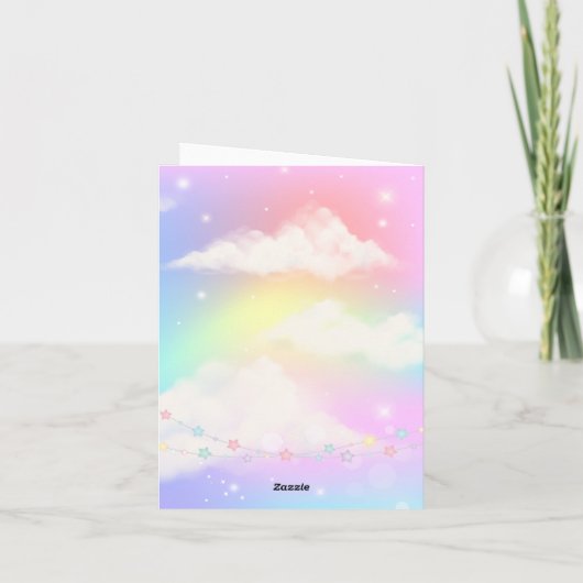 Carte Unicorne rose violet (Dos)