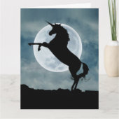 Carte Unicorne Silhouette Pleine lune Magique Citation B (Devant)