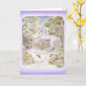 Carte Unicorne violette (Fleur jaune)