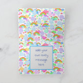 Carte Unicorns Et Rainbows Anniversaire Personnalisé (Intérieur)