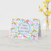 Carte Unicorns Et Rainbows Anniversaire Personnalisé (Fleur jaune)