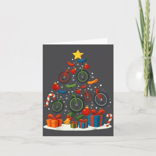 Carte Unicycling Unicycle Christmas Tree Xmas  (Devant)