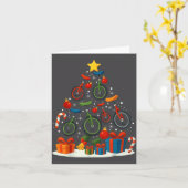 Carte Unicycling Unicycle Christmas Tree Xmas  (Fleur jaune)