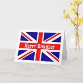 Carte Union Jack Birthday card drapeau anglais (Fleur jaune)