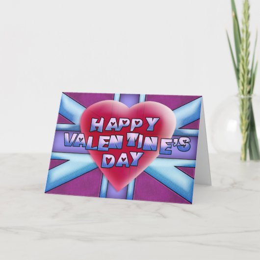 Carte Union Jack Heureuse Sainte-Valentin (Devant)