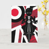 Carte Union Jack Mod sur Scooter Retro (Fleur jaune)