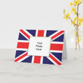 Carte Union Jack Photo Anniversaire (Fleur jaune)