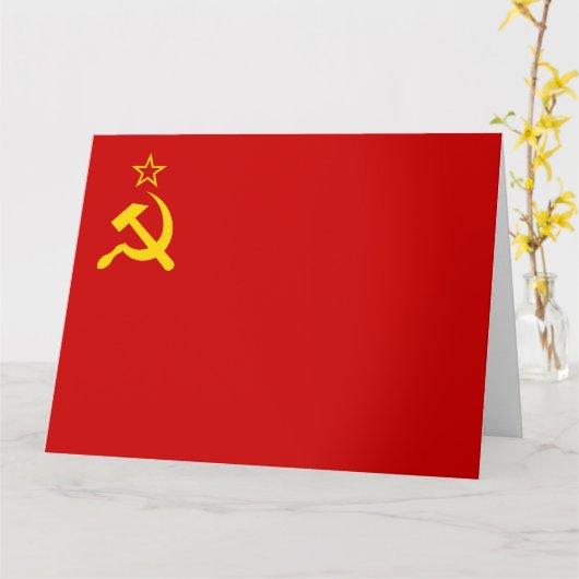 Carte Union soviétique Drapeau, URSS, CCCP, Communisme,  (Fleur jaune)