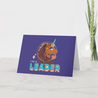 Carte Unique à la licorne "I’m a Leader" Design