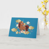 Carte Unique aux étoiles et aux nuages Unicorne (Fleur jaune)