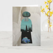 Carte Unique Collage Earth Mama Jenn Blank Card (Fleur jaune)