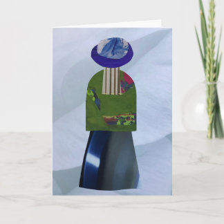 Carte Unique Collage Terre Mama Bleu Blanc