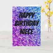 Carte unique d'anniversaire de nièce étincelante (Fleur jaune)