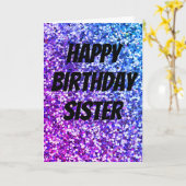 Carte unique d'anniversaire de soeur étincelante (Fleur jaune)
