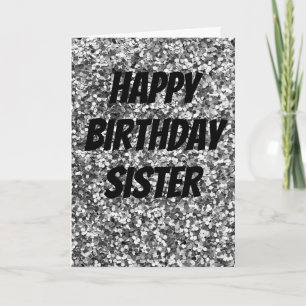 Carte unique d'anniversaire de soeur étincelante