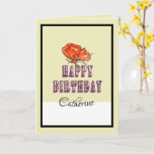 Carte Unique Funny Happy Birthday Card Avec Nom Personna (Fleur jaune)