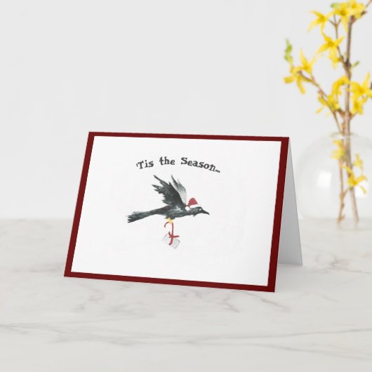 Carte Unique holiday card with Raven (Fleur jaune)