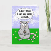 Carte Unique I'm Sorry Apology Mouse Flowers Card (Devant)