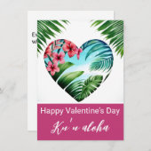 Carte Unisex Hawaiian Valentines (Devant / Derrière)