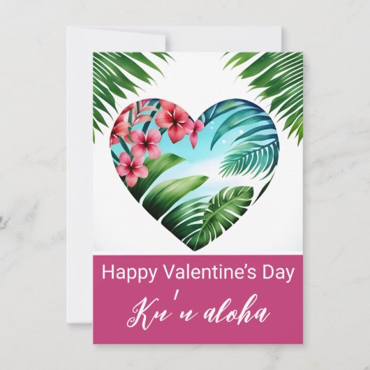 Carte Unisex Hawaiian Valentines (Devant)