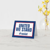 Carte United We Stist Resist Rouge Blanc Bleu (Fleur jaune)