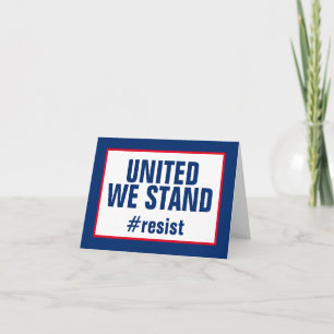 Carte United We Stist Resist Rouge Blanc Bleu