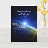 Carte Univers avec Merci léger (Fleur jaune)