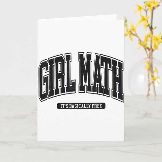 Carte Université Girl Math  (Fleur jaune)