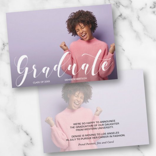 Carte Université Graduate Photo Announcement