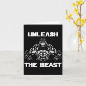 Carte Unleahe Gorilla Bodybuilding Motivational Gift  (Fleur jaune)