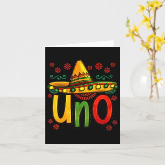 Carte Uno Mon Premier Anniversaire Mexicain Cinco De May (Fleur jaune)