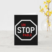 Carte Unstoppable Stop Sign Motivation Strength Clever  (Fleur jaune)