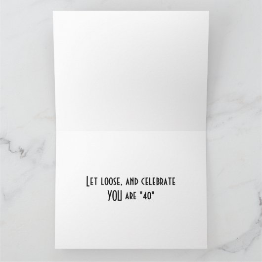 Carte UP UP AND AWAY=40th BIRTHDAY (Intérieur)