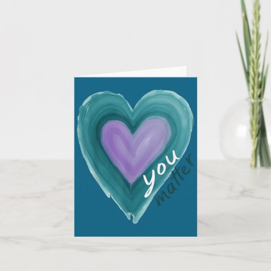 Carte Uplifting you Suicide Prevention Heart Design (Devant)