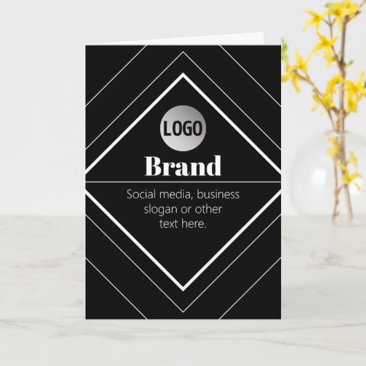 Carte Upload Your Logo & Customizable Text Design (Fleur jaune)