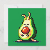 Carte Upside Down Avocado - Drôle Pixel Art Conception a (Devant)