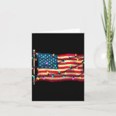 Carte Us American Flag Christmas Lights Xmas Party Santa (Devant)