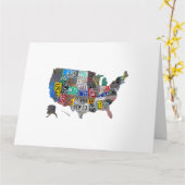 Carte US American United States Map Flag License Plate A (Fleur jaune)