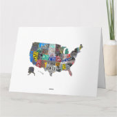 Carte US American United States Map Flag License Plate A (Dos)