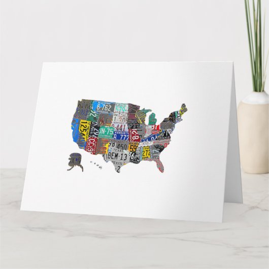Carte US American United States Map Flag License Plate A (Devant)