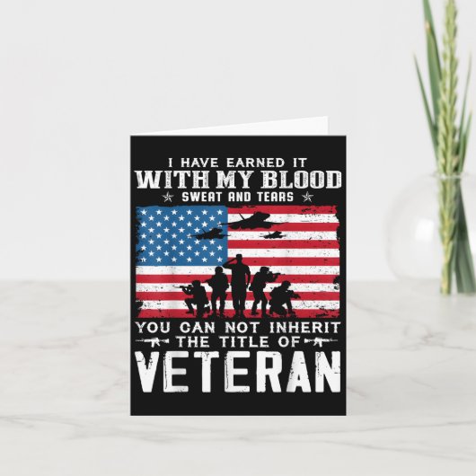 Carte Us Army Veteran You Can Not Inherit The Title Of V (Devant)