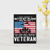 Carte Us Army Veteran You Can Not Inherit The Title Of V (Fleur jaune)