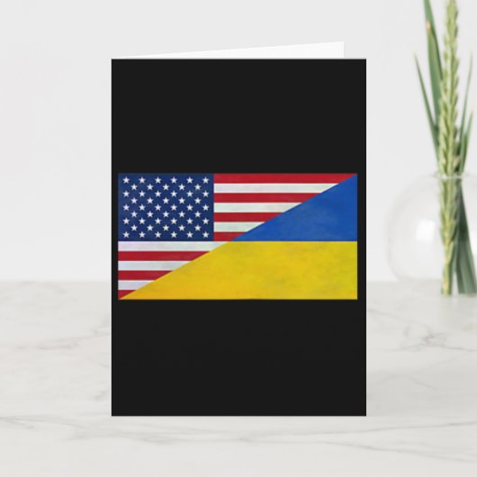 Carte Us Flag And Ukrainian Flag - Partnership And Allia (Devant)