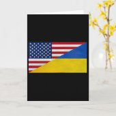 Carte Us Flag And Ukrainian Flag - Partnership And Allia (Fleur jaune)
