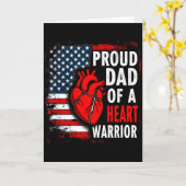 Carte Us Flag Chd Awareness Proud Dad Of A Heart Warrior (Fleur jaune)