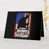 Carte US Flag Im not Grumpy im a Veteran 116 (Fleur jaune)
