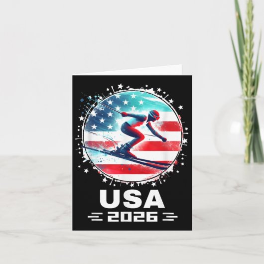 Carte US Team 2026 États-Unis American Flag Skiing U (Devant)