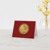 Carte USA 1895 $5 Liberty Half Eagle Note Card (Fleur jaune)