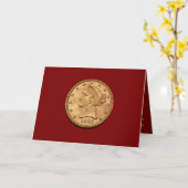 Carte USA 1895 $5 Liberty Half Eagle Note Card (Fleur jaune)